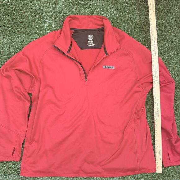 Timberland Half Zip Pullover 2XL Men's Red Black Y2K core Millennial - Picture 1 of 7